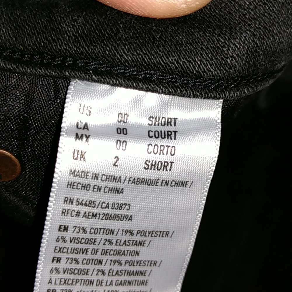 Black jeans American eagles  size 2 short - Picture 4 of 6